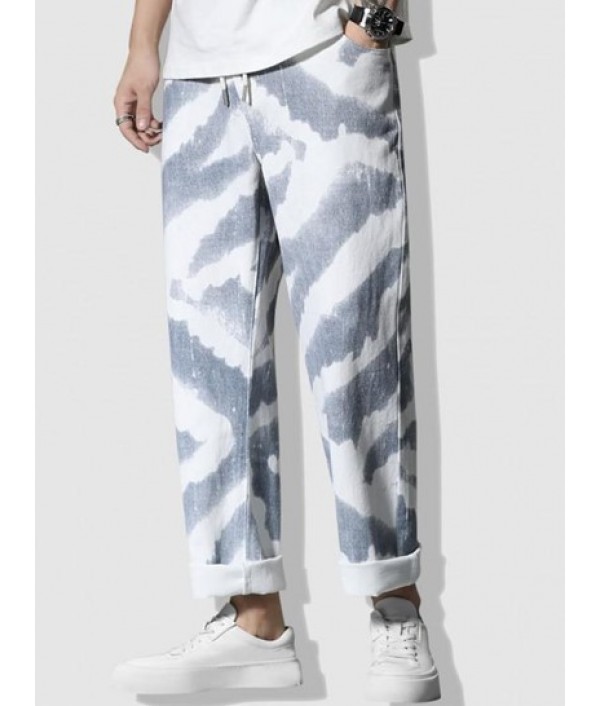 Bleach Wash Wide Leg Jeans