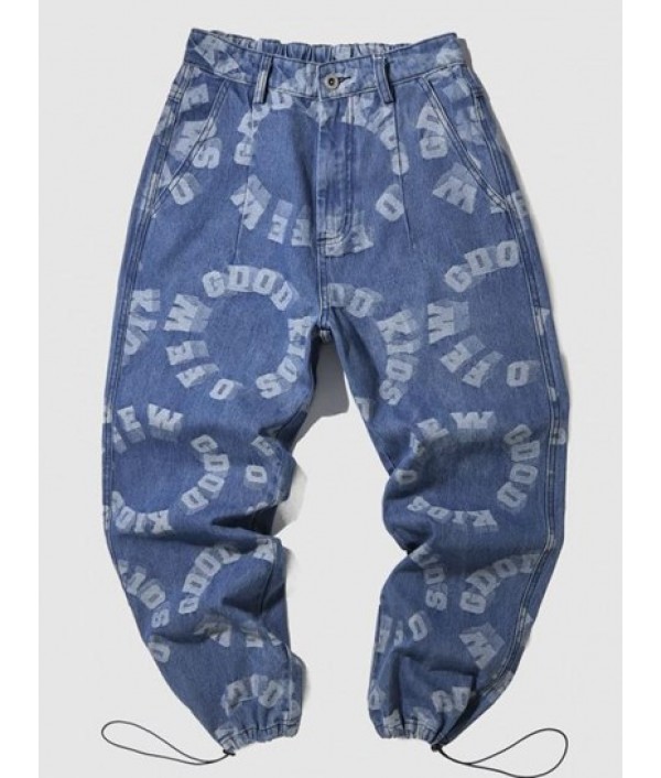 Letters Print Joggers Jeans