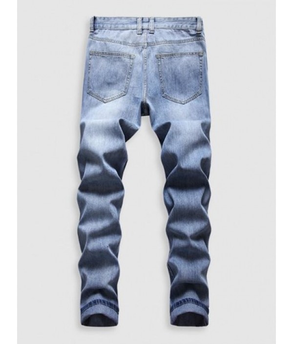 Ripped Patchwork Pockets Jeans