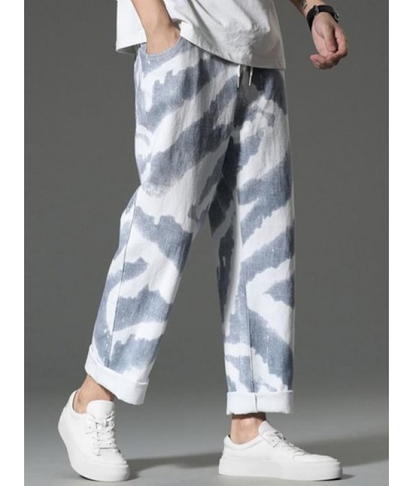 Bleach Wash Wide Leg Jeans