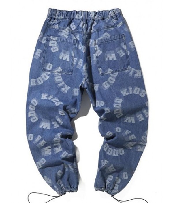 Letters Print Joggers Jeans