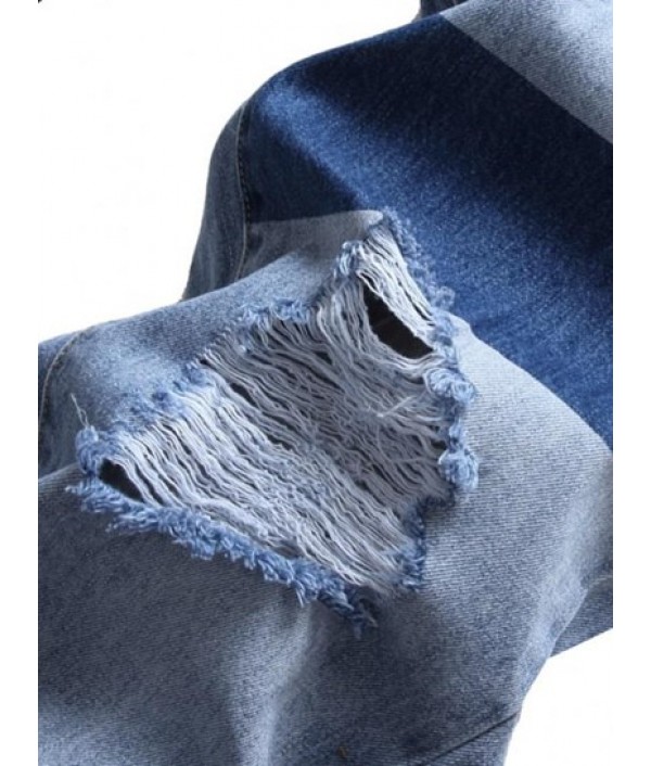 Ripped Patchwork Pockets Jeans