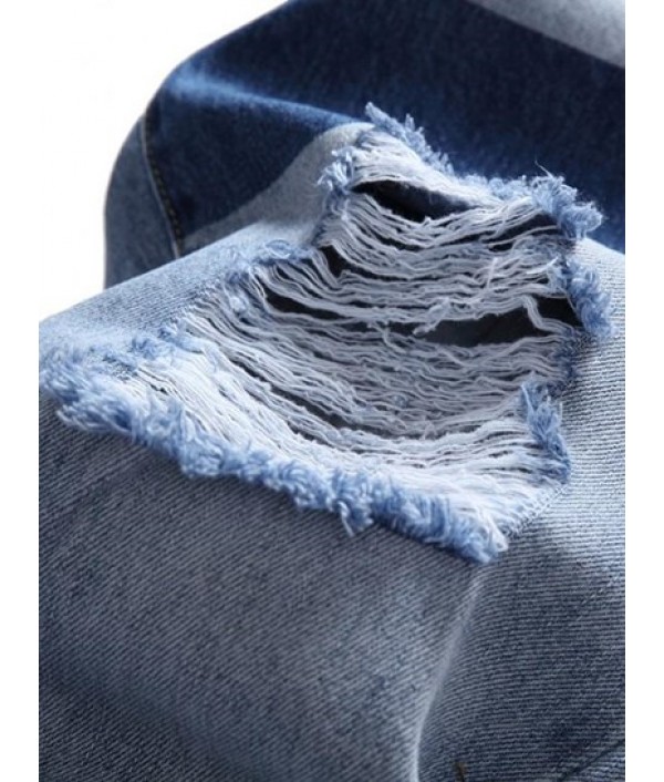 Ripped Patchwork Pockets Jeans