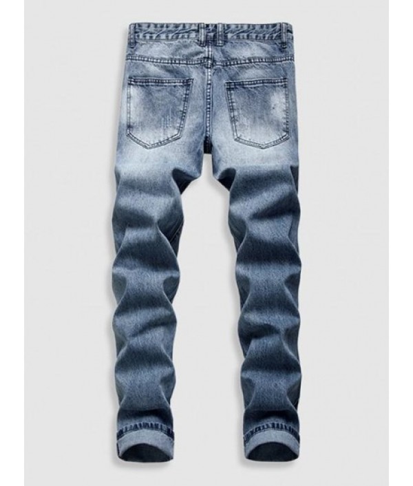 Zip Fly Ripped Jeans