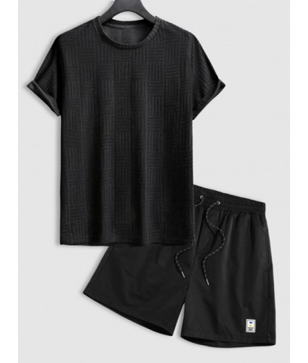 Men's Solid Color Jacquard Tow...