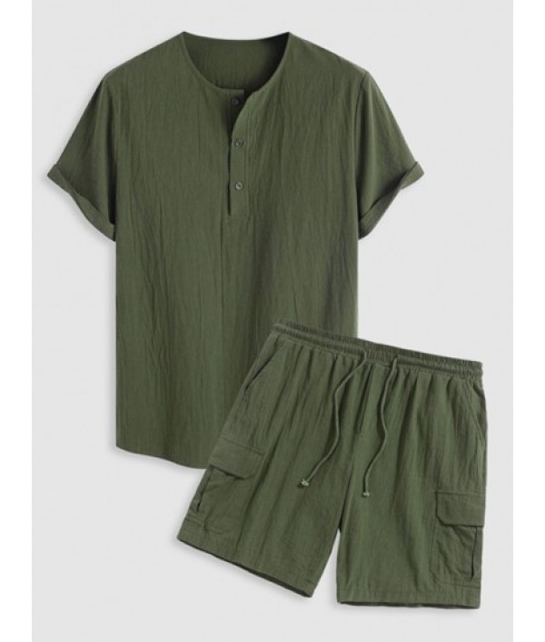 Men's Cotton And Linen Texture...