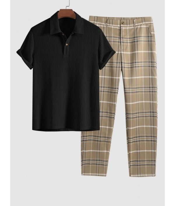 Men's Plain Color Tartan Jacquard Weave ...