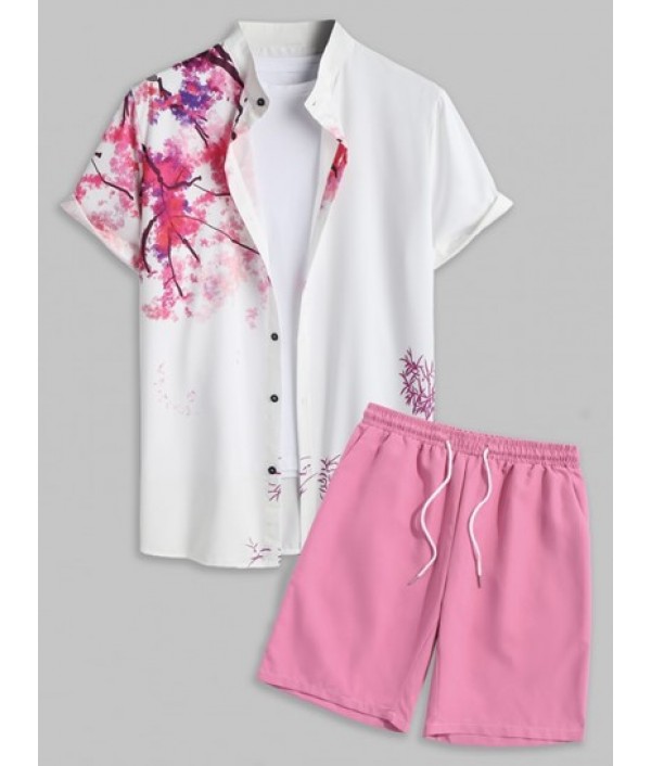 Men's Chinese Ink Wash Painting Plant Pa...