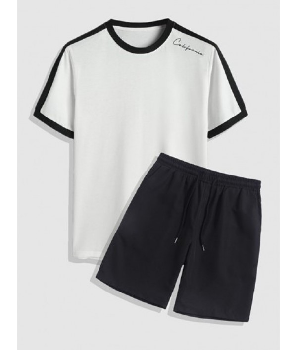 Men's Colorblock California Letter Patte...