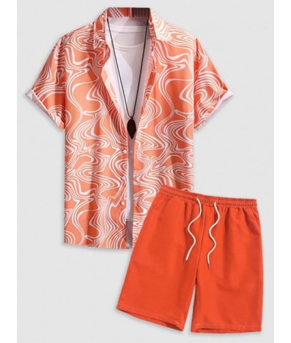 Men's Casual Water Wave Patter...