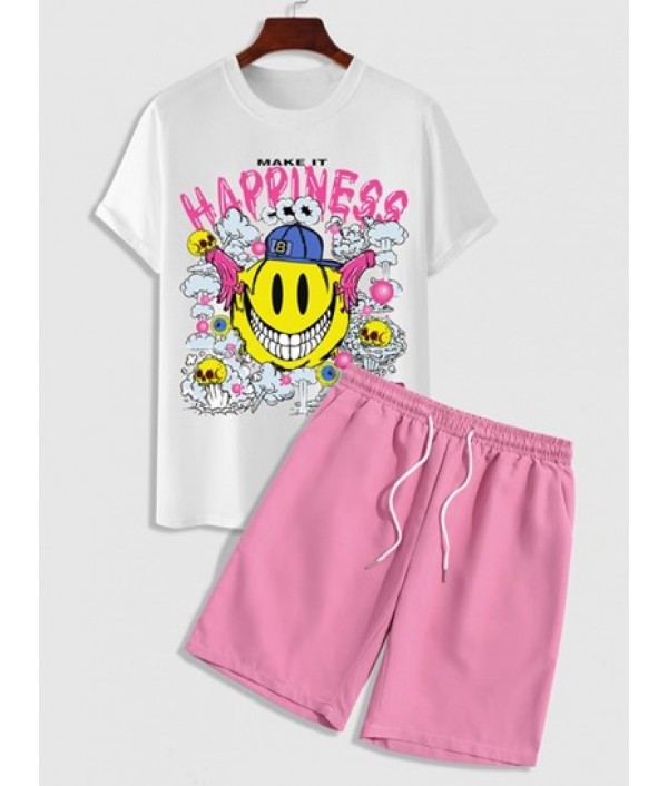 Men's Cartoon HAPPINESS Smile Face Skull...