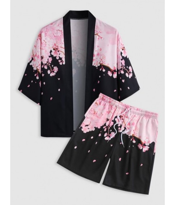 Sakura Pattern Open Front Kimo...