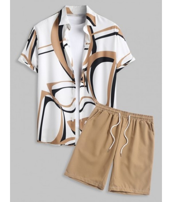 Men's Casual Abstract Geo Prin...