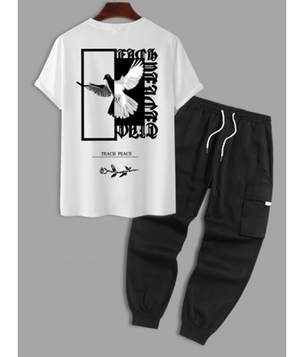 Eagle Letter Rose Graphic Pattern Short ...