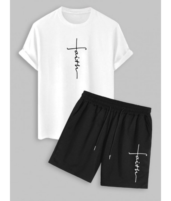 Men's Daily Casual Two Piece Set Faith L...