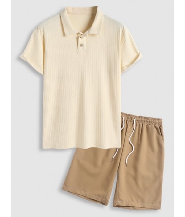 Textured Short Sleeves Polo Co...