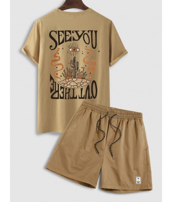 Letter Cactus Eye Graphic Pattern Short ...