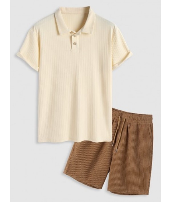 Textured Short Sleeves Polo Co...