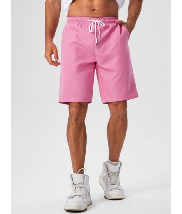 Vertical Stripes Short Sleeve Button Up Shirt And Basic Casual Shorts Set