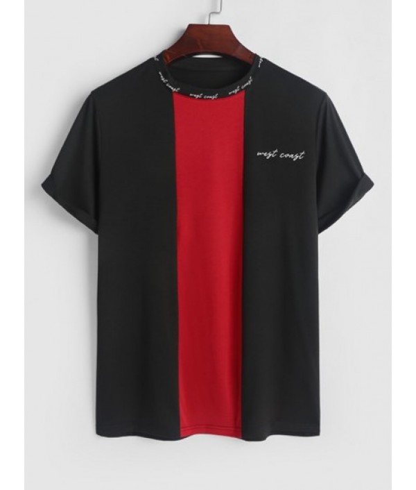 Men's Colorblock West Coast Pattern Short Sleeves Crew Neck T-shirt And Basic Casual Shorts Set Men's Colorblock West Coast Pattern Short Sleeves Crew Neck T-shirt And Basic Casual Shorts Set