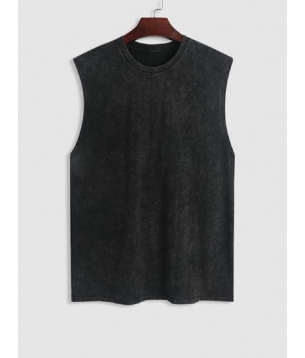 Men's Vintage Washed Crew Neck Sleeveless Casual T Shirt 100% Cotton Summer Tank Top And Pineapple Embroidered Applique Design Drawstring Shorts Set Men's Vintage Washed Crew Neck Sleeveless Casual T Shirt 100% Cotton Summer Tank Top And Pineapple Embroidered Applique Design Drawstring Shorts Set