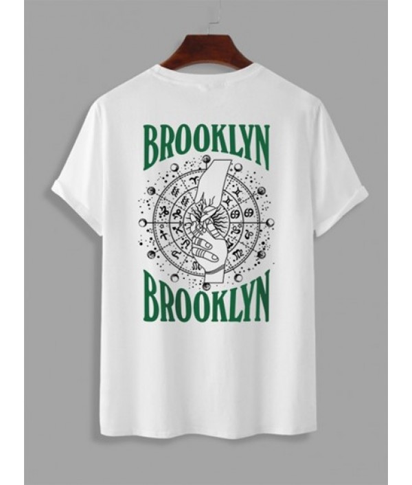 BROOKLYN Gesture Horoscope Graphic Printed T-shirt And Casual Shorts Set