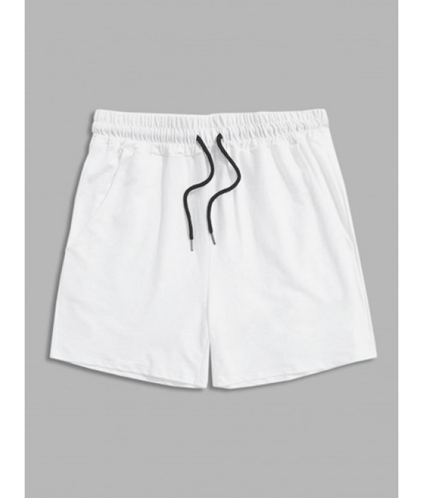 Men's 3Pcs Basic Solid Color Drawstring Sports Sweat Shorts Set Men's 3Pcs Basic Solid Color Drawstring Sports Sweat Shorts Set