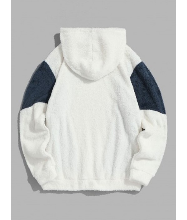 PARIS Embroidered Fuzzy Pullover Hoodie And Cargo Jogger Techwear Pants Set