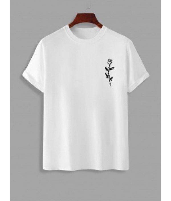 Eagle Letter Rose Graphic Pattern Short Sleeves T-shirt And Cargo Pants Set Eagle Letter Rose Graphic Pattern Short Sleeves T-shirt And Cargo Pants Set