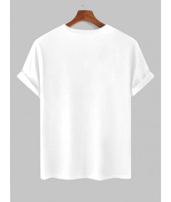 Men's Daily Casual Two Piece Set Faith Letter Printed Short Sleeves Crew Neck T-shirt With Drawstring Pocket Bermuda Shorts Set