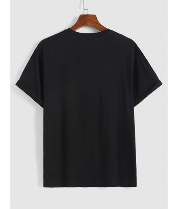 Drawstring Shorts And Rose Print Short Sleeve T Shirt Set