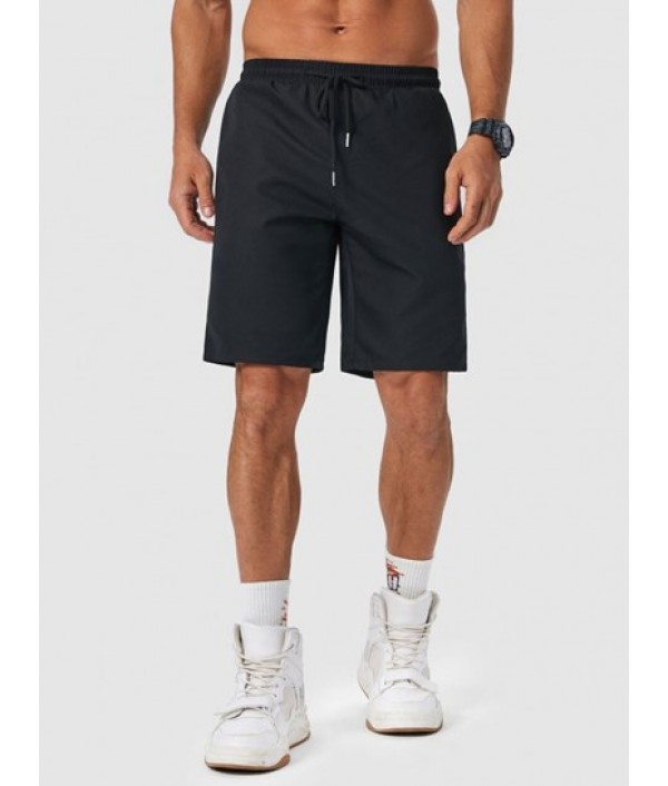 Men's Beach Monochrome Leaf Print Button Up Short Sleeve Shirt And Solid Color Basic Casual Bermuda Shorts Vacation Set