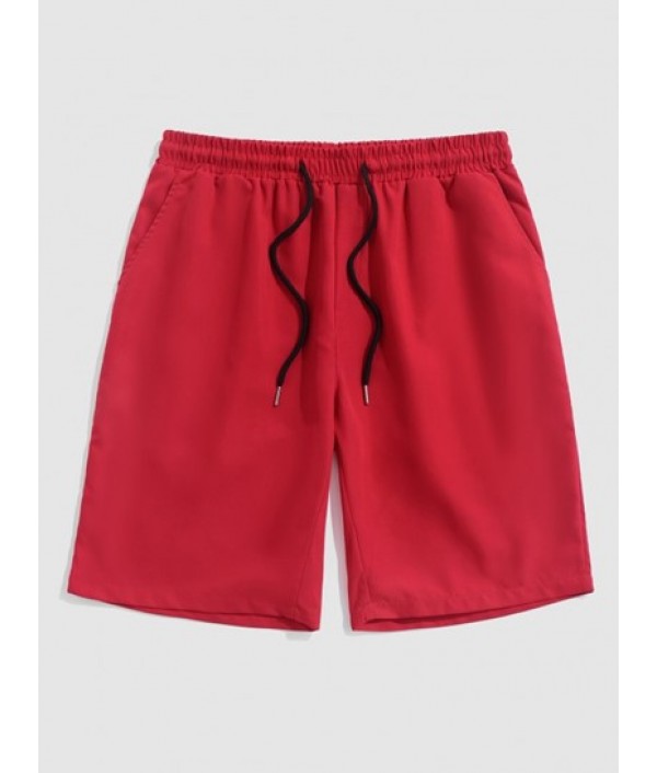 Men's Casual Streetwear Letter Slogan Smile Face Graphic Printed Short Sleeves T-shirt And Solid Color Basic Drawstring Bermuda Shorts Set Men's Casual Streetwear Letter Slogan Smile Face Graphic Printed Short Sleeves T-shirt And Solid Color Basic Drawstring Bermuda Shorts Set