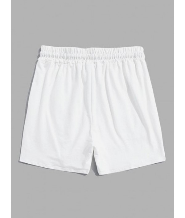 Men's 3Pcs Basic Solid Color Drawstring Sports Sweat Shorts Set Men's 3Pcs Basic Solid Color Drawstring Sports Sweat Shorts Set