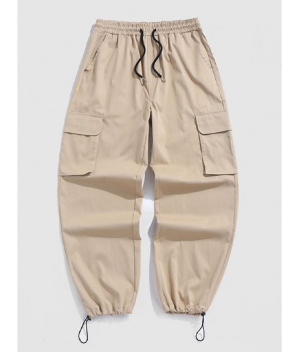 Smile Face Embroidered Pocket Corduroy Shirt And Drawstring Ankle Cargo Pants Set