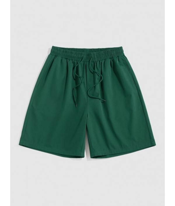 Colorblock T-shirt And Drawstring Shorts Set Colorblock T-shirt And Drawstring Shorts Set