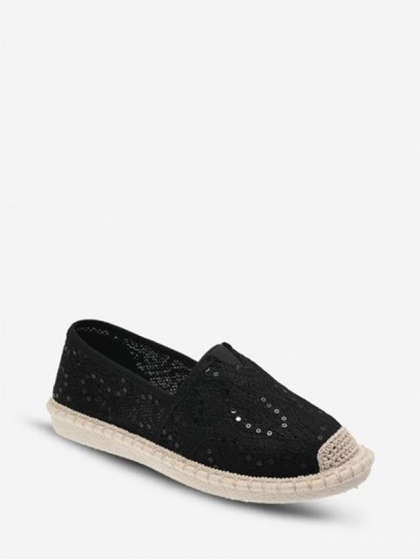 Sequins Decor Espadrille Loafers