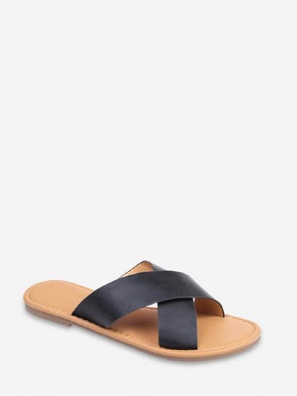 Cross Strap Solid Color Sandals