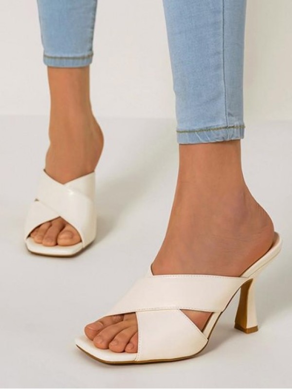 Square Toe Stiletto Heels Sandals