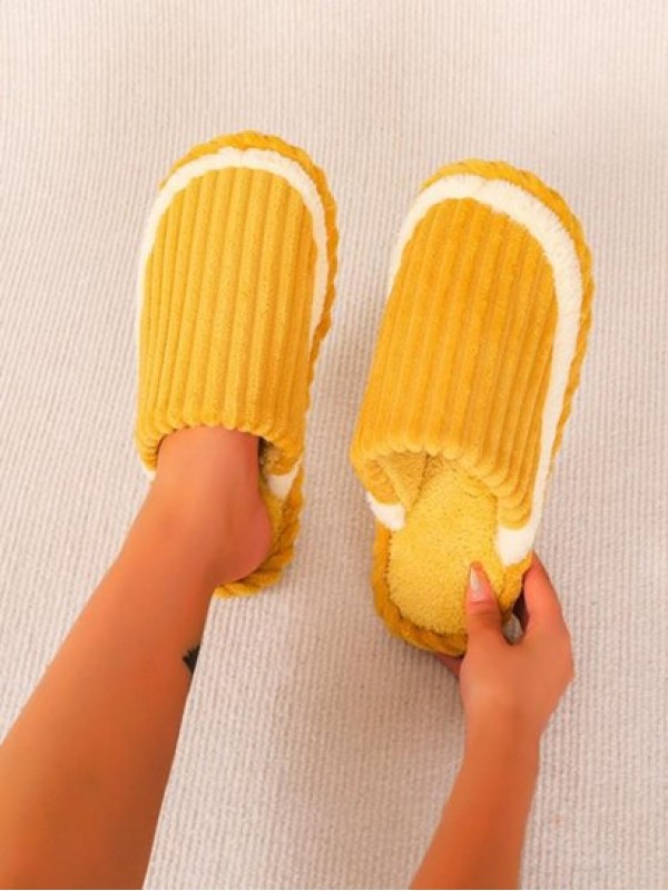 Solid Color Fluffy Winter Slippers