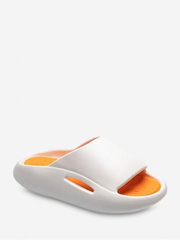 Thick Platform Indoor Anti-skid Colorblock Slippers