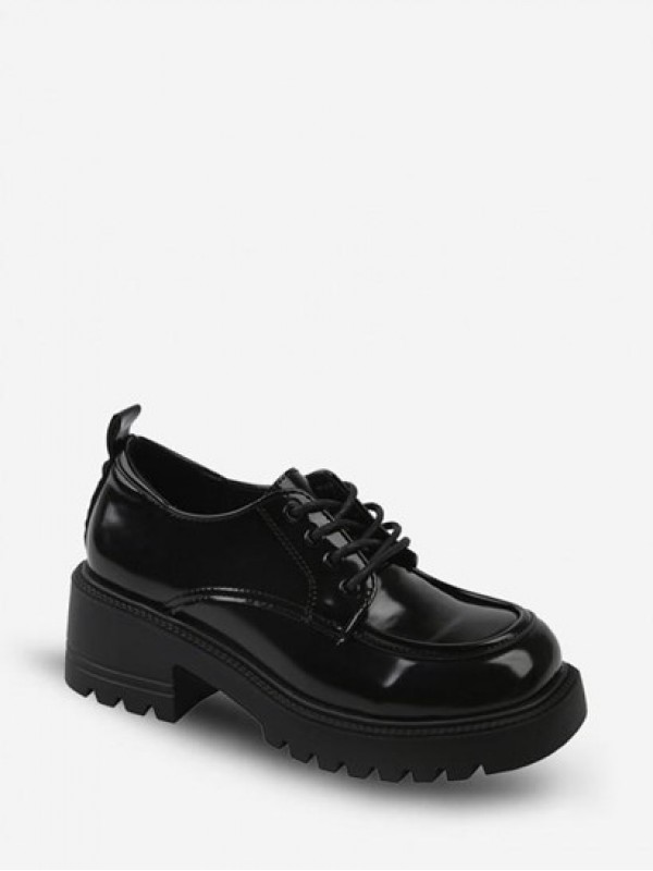 Thick Bottom Anti-slip Japanese Style Lace Up Loafers