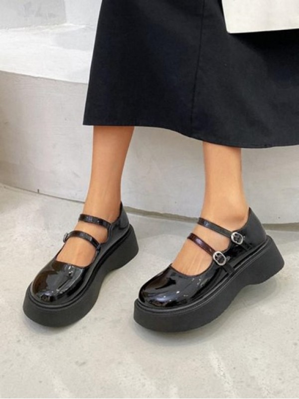 Dual Ankle Strap Chunky Mary Janes