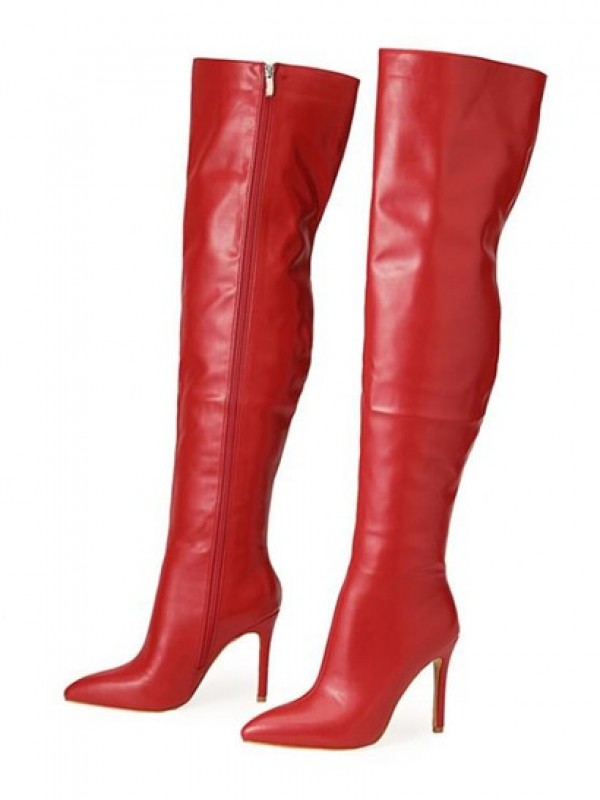 Stiletto Heel Pointed Toe Over The Knee Boots