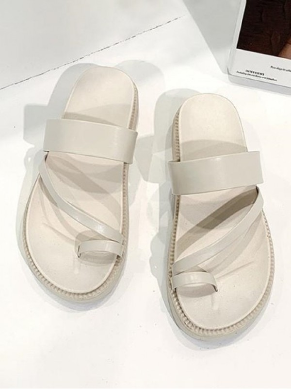 Flat Bottomed Solid Color Sandals