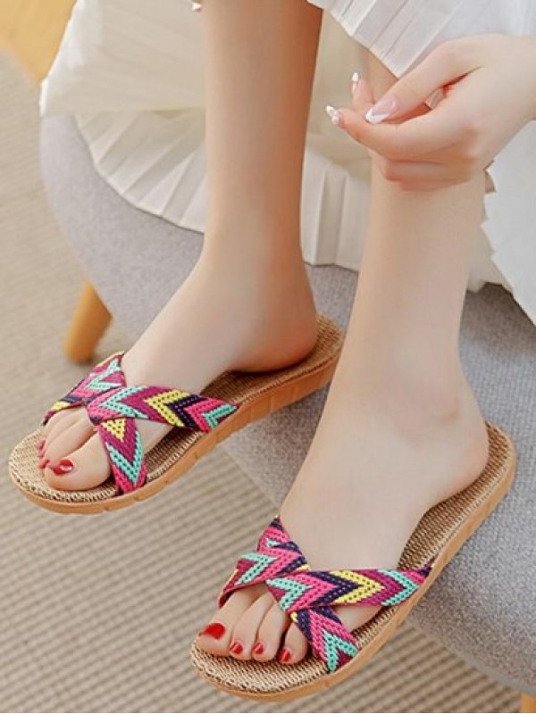 Bohemia Style Anti-skid Geometric Pattern Slippers