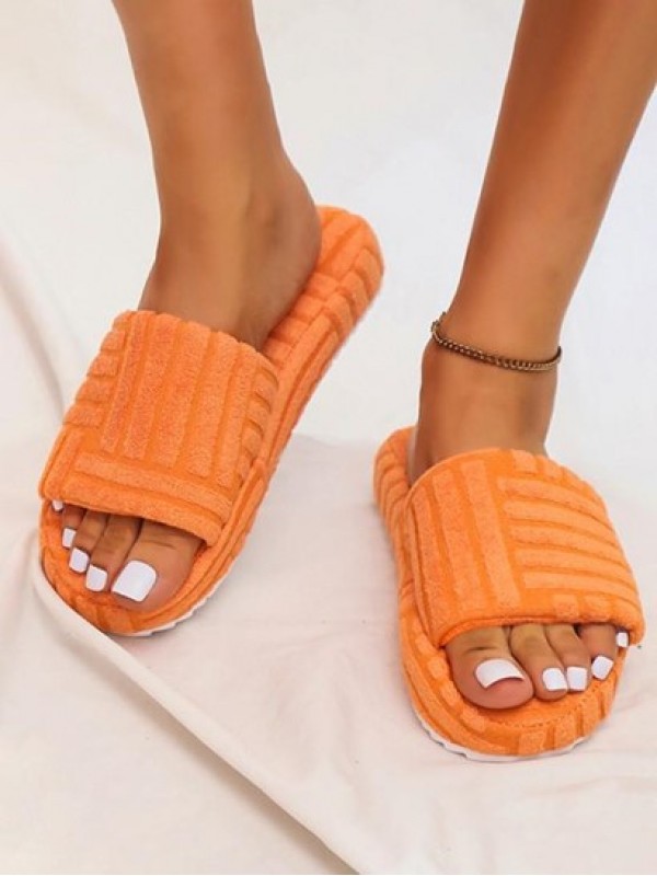 Textured Towelling Slipper Sliders