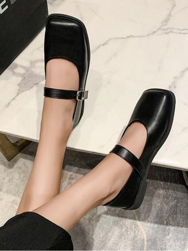 Square Toe Buckle Mary Janes