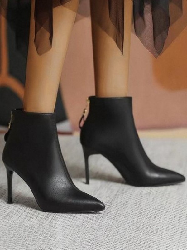 Stiletto Heel Pointed Toe Ankle Boots