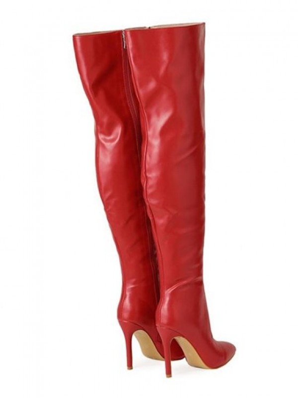 Stiletto Heel Pointed Toe Over The Knee Boots